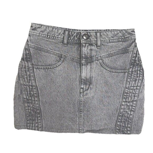 IRO Paris Jaliska Gray Washed Mini Skirt Side Detail 40 Super Cute! Excellent - Picture 2 of 6